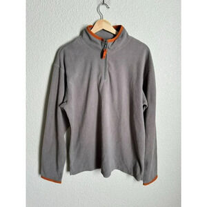 Life Is Good Men's 1/4 Zip Fleece Pullover Size Medium Olive Green Gray Casual